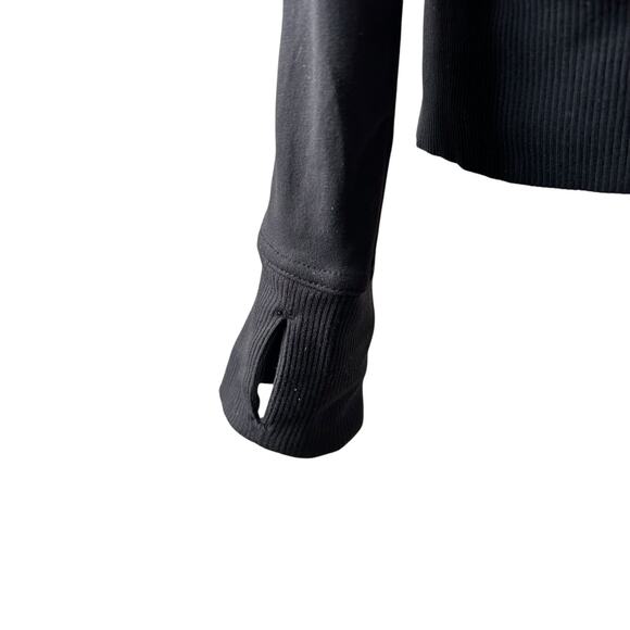 ATHLETA Circa Track Jacket Black w White Striped Sleeve Wmn Sz Small Streetwear - Picture 6 of 12